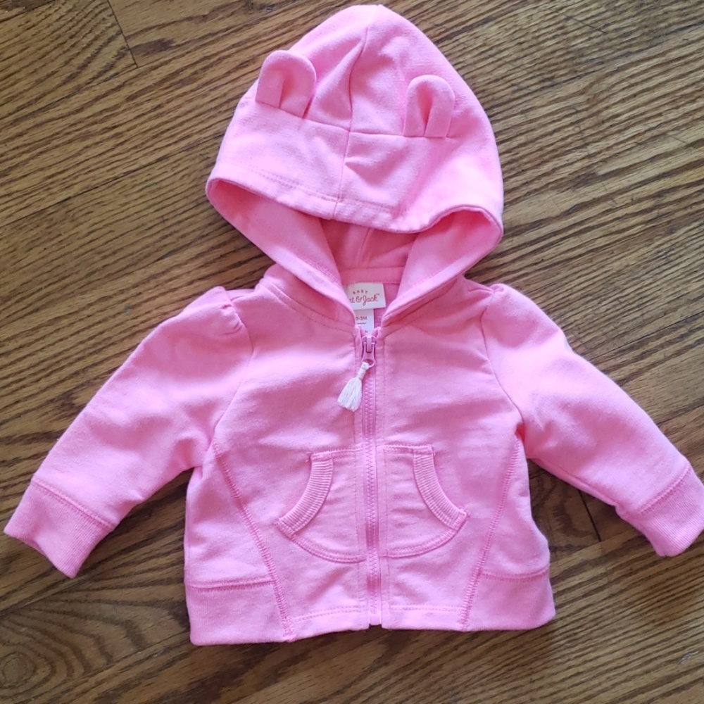 Zip hoodie with bunny ears.